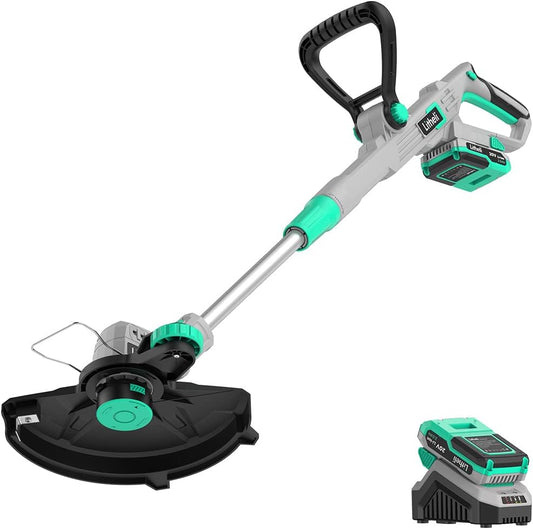 Litheli 12.1 Inch Cordless String Trimmer/Edger, 20V Weed Wacker Eater Battery Powered Grass Trimmer with Auto-Feed for Lawn Trimming/Edging, with 2.0Ah Battery and Charger Included