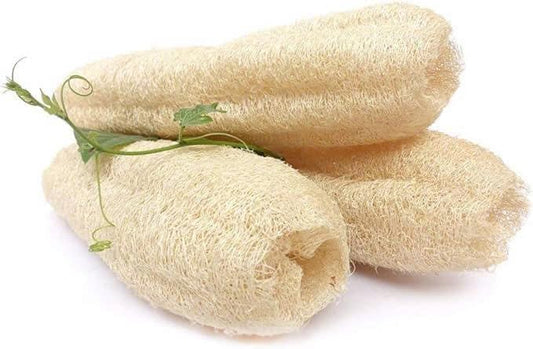 Natural Whole Loofah Sponge (Pack 3) - Exfoliating Body for Bath or Dish Scrubber for Kitchen - 100% Biodegradable Compostable, Dishwashing Scouring Pad, Zero Waste