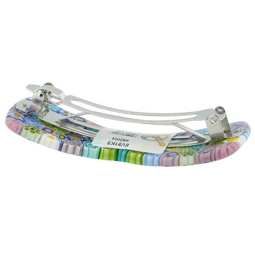 Glass Of Venice Murano Glass Millefiori Bowtie Hair Clip - Pastels