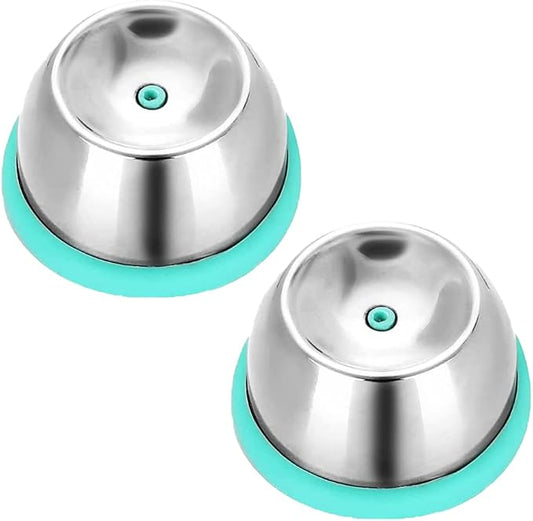 Jawbush Stainless Steel Egg Piercer - Heavy Duty Egg Hole Puncher for Hard Boiled Eggs with Retractable Pin & Non-Slip Base - Easy Peel Tool for Meal Prep, Keto & Bento, Blue 2 Pack