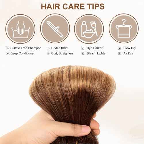 16A Premium Clip in Hair Extensions Real Human Hair, 18inch 120g 7pcs（Service life1.5~2 years）Remy Seamless Invisible Double Weft Human Hair, #T4/27 Balayage Multiple Washes Keep Texture Soft