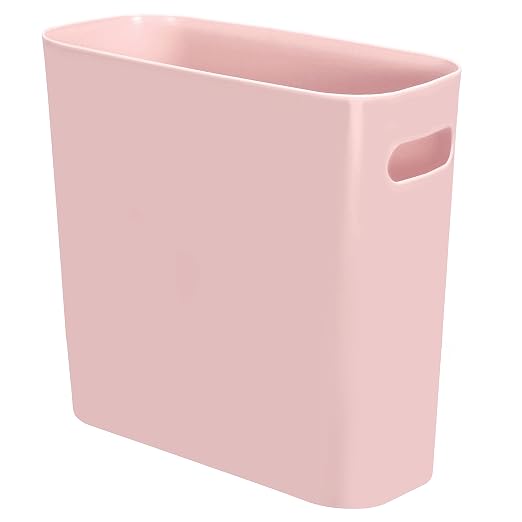 Youngever 1.5 Gallon Slim Trash Can, Plastic Garbage Container Bin, Small Trash Bin with Handles for Home Office, Living Room, Study Room, Kitchen, Bathroom (1 Pack Pink)