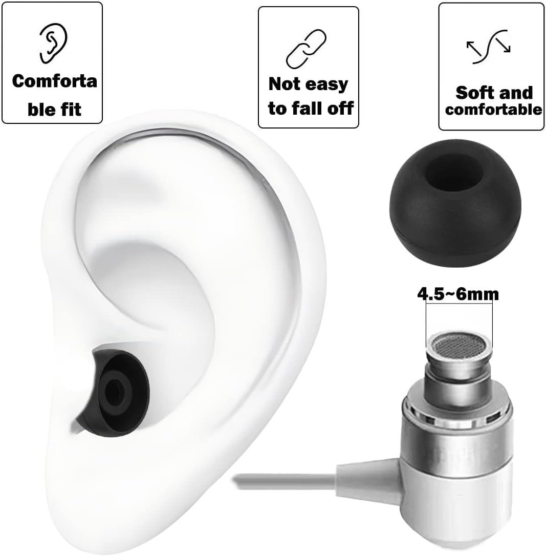 Earbud Tips Replacement - 9 Pairs White Ear Tips Compatible with Powerbeats 2/3, LG, Samsung Earbuds