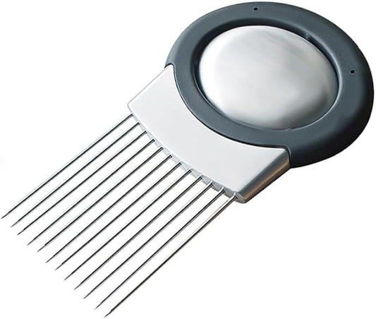 Stainless Steel Onion Slice Holder, Lemon Slicer Vegetable Cutter, Chopper Slicing Assistant Tool for Meat, Onion, Potato, Tomato Home Kitchen Tools (B-1 PCS)