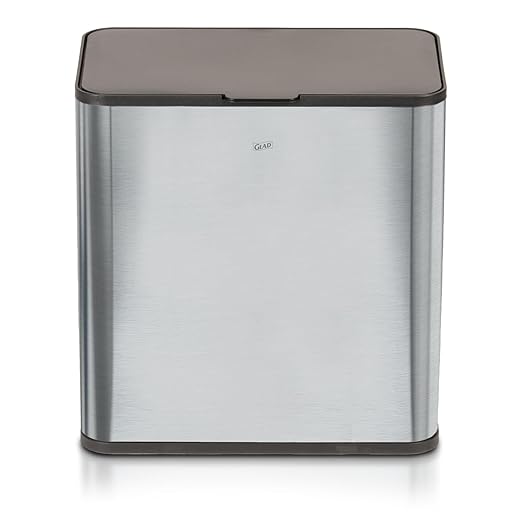 Glad Roomate Stainless Steel Under Counter Waste Bin with Clorox Odor Protection | Space Saving Dual Lid Small Trash Can for Kitchen Cabinet, Bathroom or Office, 1.5 Gallon (6L)