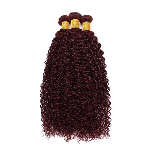 Condescension Human Hair Bundles Burgundy 99J Jerry Curly 16 18 20 Inch Bundles Human Hair 100% Unprocessed Burgundy Soft Sewn In Hair with Double Weft for Black Women