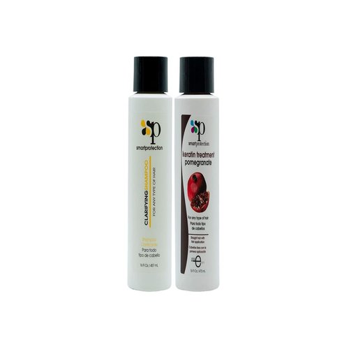 infinito colors Pomegranate Medium Strength Keratin Treatment with Clarifying Shampoo 16oz by Smart Protection