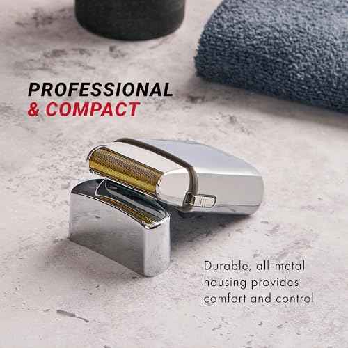 Bundle of BaBylissPRO Barberology Foil Shaver FXFS1 SILVERFX Professional High-Torque Shaver + BabylissPRO Barberology Professional FXFS1 SILVERFX Replacement Single Foil Shaver Head with 1 Cutter