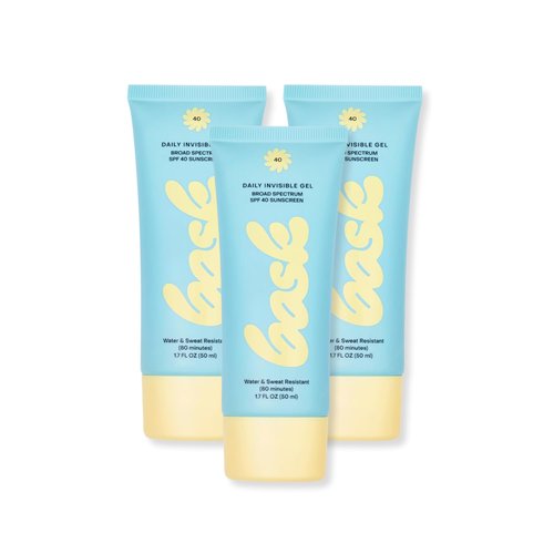 Bask Suncare SPF 40 Daily Invisible Gel Face Sunscreen - Broad Spectrum Protection, Fragrance Free, Hydrating, Lightweight & Fast Absorbing, Dermatologist Recommended, 1.7 fl oz (Pack of 3)