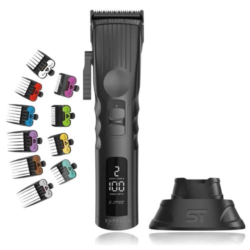 Supreme Trimmer 2Spee STC922 – Professional Cordless Hair Clipper with Removable Blade | 210 Min Runtime, 2-Speed Motor, Digital Display, Smooth Lever & Color Coded Guards