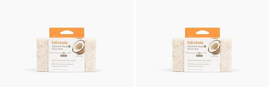 Full Circle Beachy Clean Coconut Sponge, Scour Pads, Set of 3 (Pack of 2)