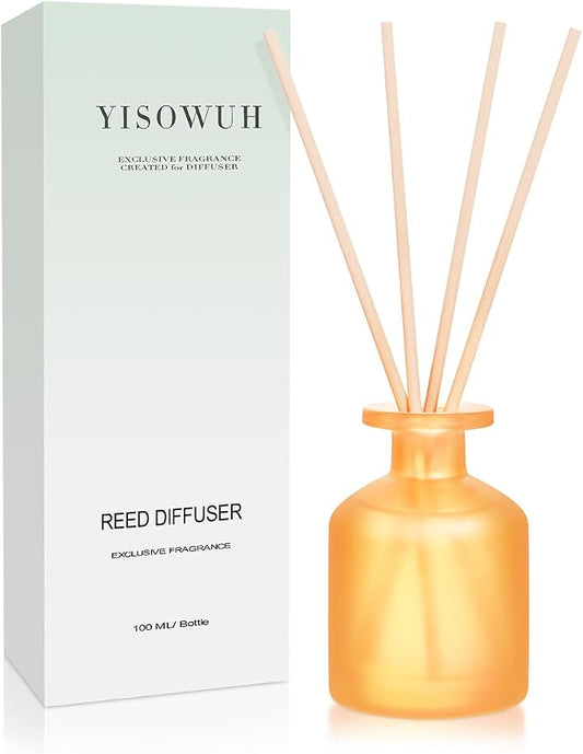 Reed Diffuser - Citrus 3.38oz (100ml) 1 Pack Essential Oil Reed Diffuser Set with 8 Sticks, Long Lasting Fragrance for Home, Bathroom, Bedroom, Room, Decor