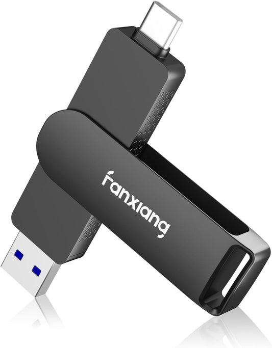 1TB External SSD USB Flash Drive Up to 2000MB/s USB 3.2 Gen2, 2-in-1 Dual USB Drive Type-C, Memory Stick Solid State Thumb Drive for iPhone 15/16 Pro/Android/Windows/MacPC/Laptops