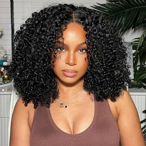 CHUDI Kinkycurly Wig Human Hair 13x6 Lace Front Wigs 250 Density Glueless Wigs Human Hair Pre Plucked With Baby Hair for Black Women Virgin Human Hair 14inch