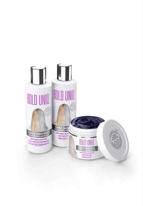 Purple Shampoo, Conditioner & Mask Trio Gift Set. Removes Brassy Yellow Tones. Lightens Blonde, Platinum, Ash, Silver & Grays. Paraben & Sulfate Free. PETA Approved Cruelty-free and 100% Vegan.