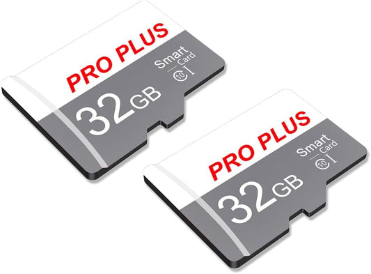 2 Pack TF Card 32GB with Adapter, High Speed Memory Card, UHS-I C10 A1 Memory TF Card for Tablet/Mobile Phone/Camera/Car Audio/Game Console (TF183 White Gray 32GB)