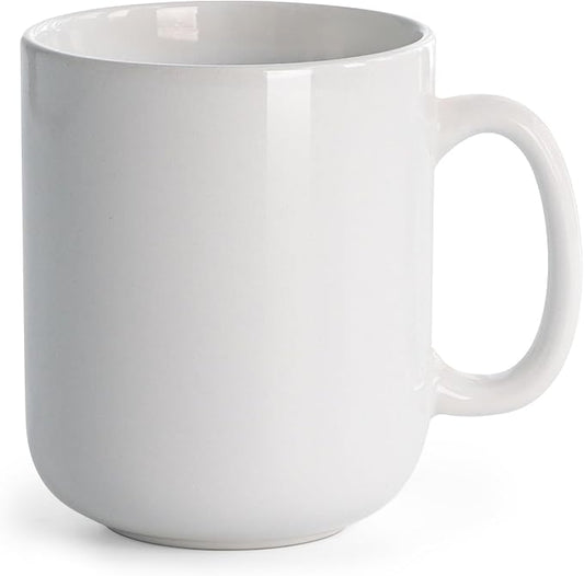 harebe 20 OZ Large Coffee Mug, Smooth Ceramic Tea Cup for Office and Home, Big Capacity with Handle, White