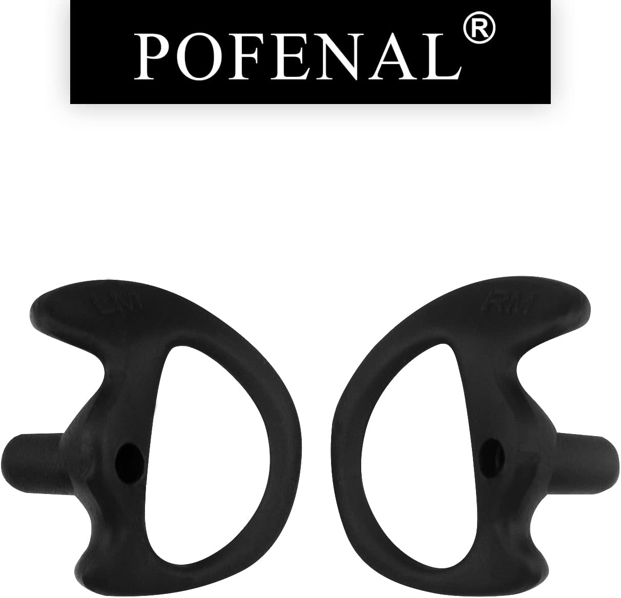 Silicone Replacement Earmold for Motorola/Baofeng/Retavis Radios - Police Walkie Talkie & Law Enforcement Soft Earpiece Inserts (8 Pair, Black - 2L/4M/2S)