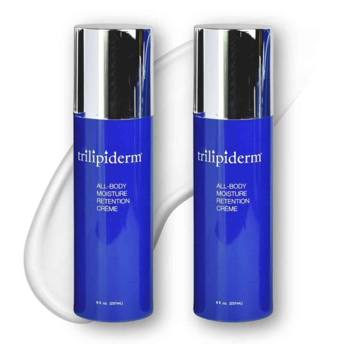 Trilipiderm All-Body Moisture Retention Crème – 2-PACK of 8 Ounce Airless Pump Bottles – Plant-Based All-Day Lightweight Hydration for Body and Face, Meadowfoam, Lipid Replacement