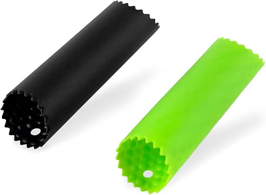 2Pack Garlic Peelers, 5.12 Inches Silicone Garlic Skin Remover - Effortless Peeling for Kitchen Use, Black/Green