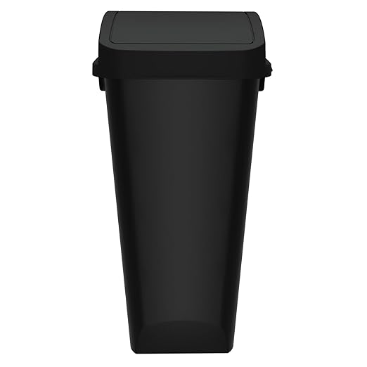 Glad 12 Gallon Trash Can with Clorox Odor Protection | Linkable Waste and Recycling Bin with Swing Top and Lift Up Lid, for Kitchen, Office or Home, Black