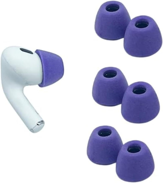 Comply Memory Foam Replacement Earbud Tips for Apple AirPods Pro 1 & 2 | Ultimate Comfort, Secure Fit, Superior Noise Isolation | Anti Slip, Prevent from Falling Out | Purple (S/M/L) (3 Pairs)