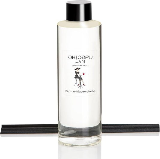 Parisian Mademoisellt Scented Oil Diffuser Refill 6.76 fl oz, Natural Essential Oil, Elegant Floral for Bedroom & Vanity, Best for SPA and Home, 0% Alcohol, Promote Sleep & Relieve Stress