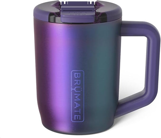 BrüMate Müv - 15oz 100% Leak Proof Insulated Coffee Mug with Handle & Lid - Stainless Steel Coffee Travel Mug - Double Walled Coffee Cup (Dark Aura)