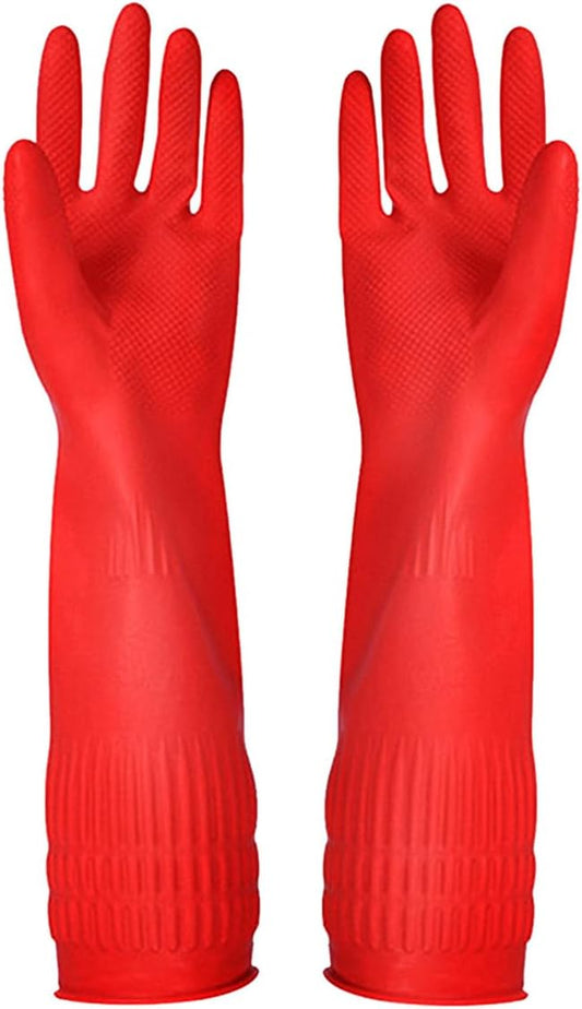 Rubber Cleaning Gloves Kitchen Dishwashing Glove 6-Pairs,Waterproof Reuseable.(Medium)