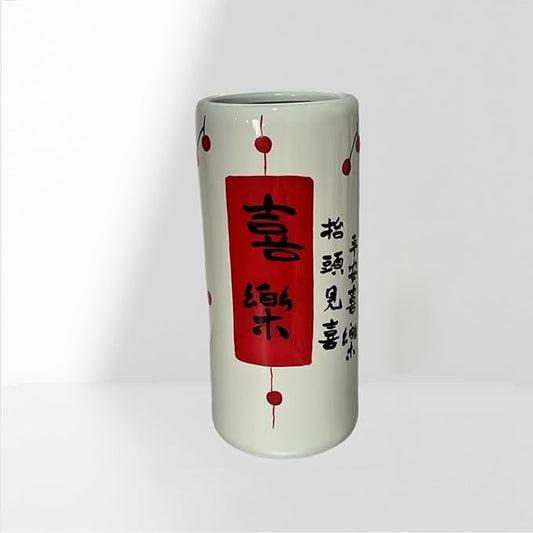 Ceramic Umbrella Stand Umbrella Holder for Entryway Hand-Made Umbrella Stand Barrels Umbrella Holder Cane Floor Standing Vase Ceramic Storage Bucket for Home Office Entrance Indoor.(Joy)