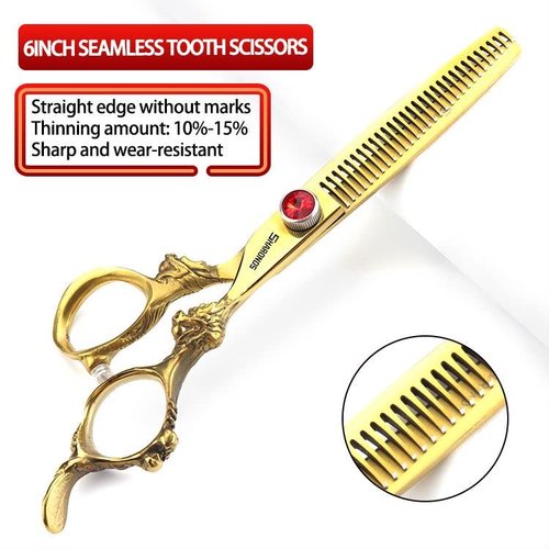 5.5/6 /7 Inch Purple Dragon Knight Professional Japanese Hair Scissors Barber Scissors Set (6 inch 3pc-B)