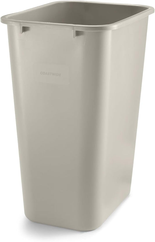 COASTWIDE Professional Plastic Trash Can, 10.25 Gallon, Beige
