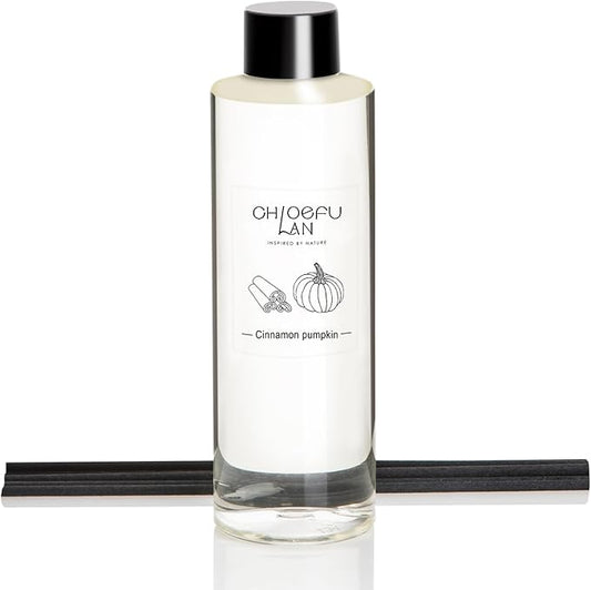 Pumpkin Cinnamon Scented Oil Reéd Diffuser Refill 6.76 oz, Home Decoration in Autumn and Winter, Barn Fall Decor Pottery, 0% Alcohol, Aromatherapy, Perfect for Halloween and Christmas