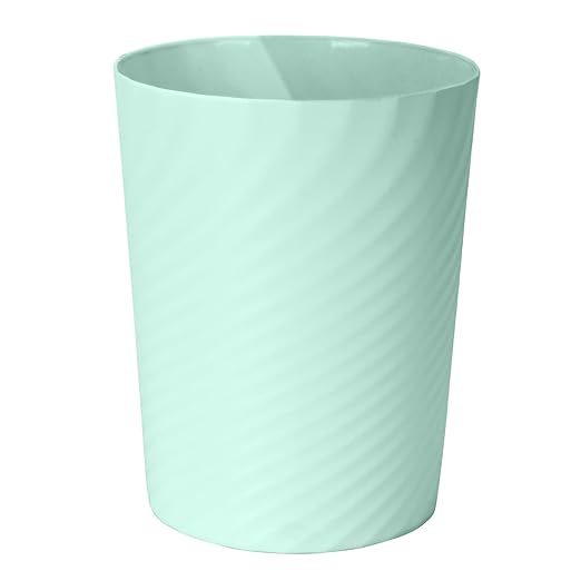 Small Trash Can - Plastic Waste basketbin for Office,Home,Bathroom,Kitchen - 1.8 Gallon - Green