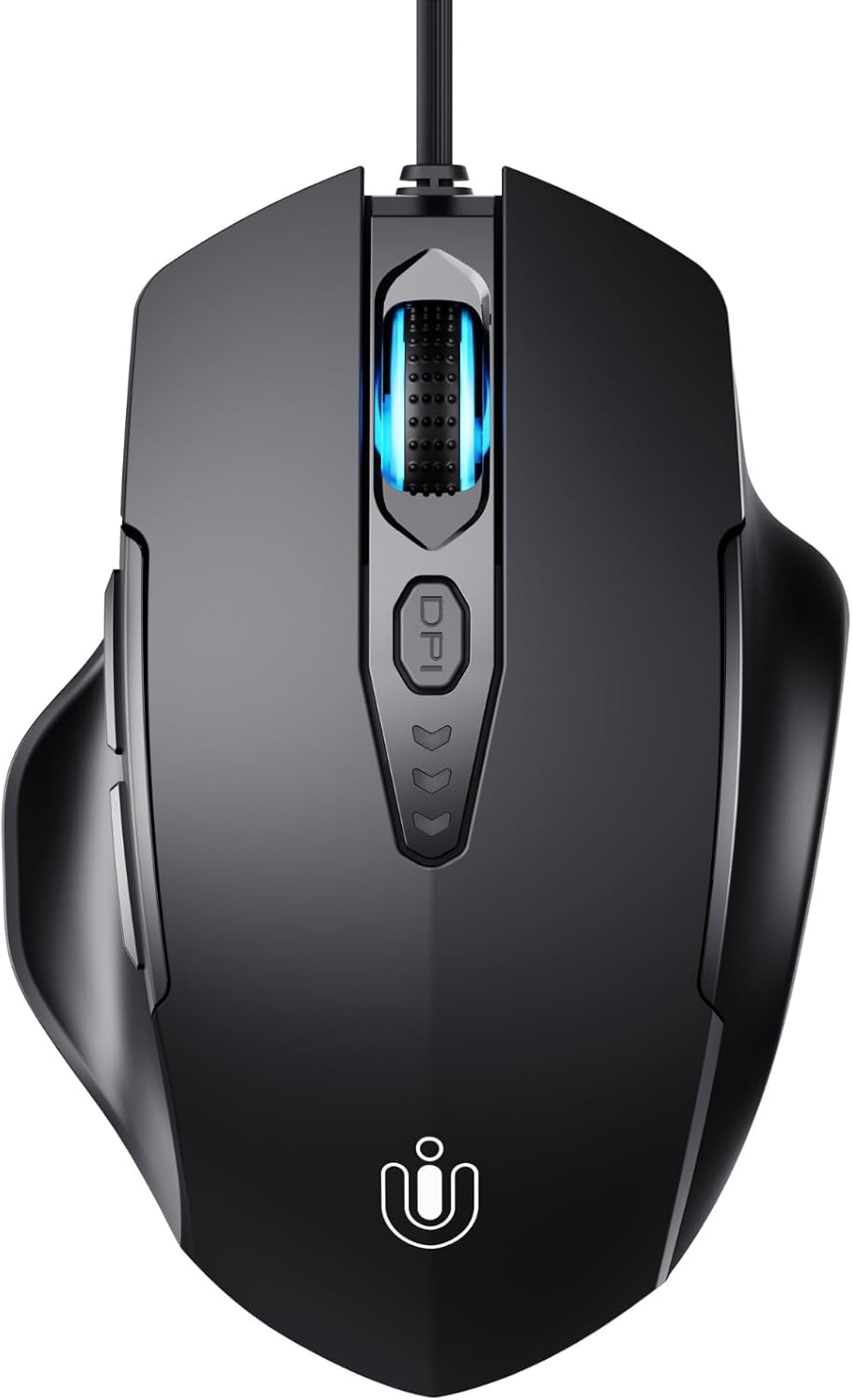 Wired Mouse, USB Mouse Wired with 6 Buttons Ergonomic Design,1.5M USB Cable Computer mice 7200DPI Optical Mice for PC Laptop, Matte Black