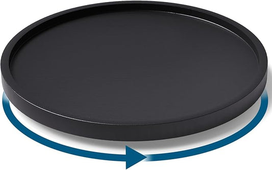 VERTORGAN Lazy Susan Organizer for Kitchen,Bamboo Turntable for Cabinet,Pantry,Vanity,Middle（Black）