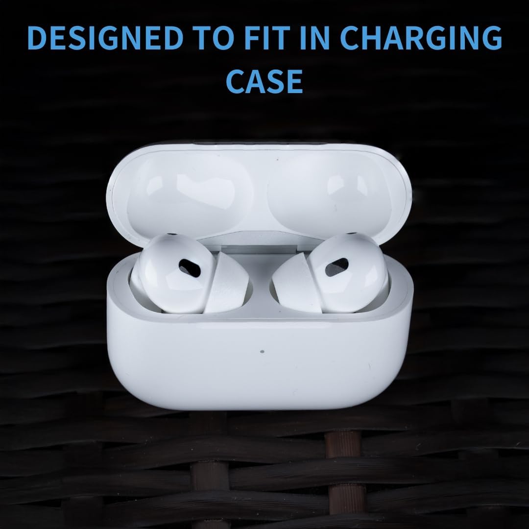 Comply TrueGrip MAX | Premium Memory Foam Replacement Earbud Tips for Apple AirPods Pro 1 & 2 | Long Lasting Comfort, Extreme Durability, Secure Fit, Superior Noise Isolation| White (S/M/L) (3 Pairs)