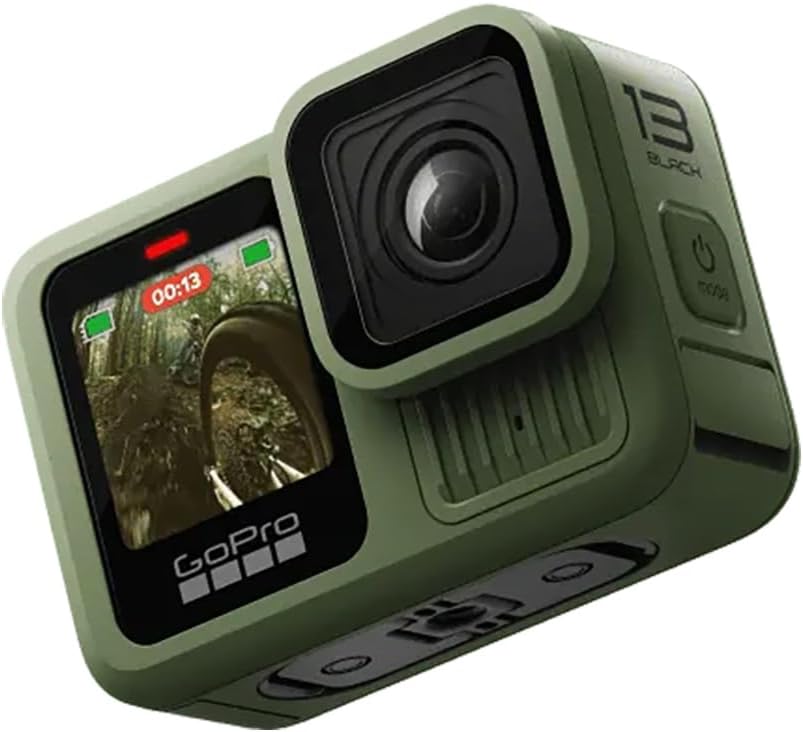 GoPro HERO13 Waterproof Action Camera Dive Kit with 5.3K60 UHD Video, 27MP HDR Photos - Bundle with Protective Housing, Video Light Pack, Camera Tray, Double Clip, 64GB microSD Card (Hero13 Green)