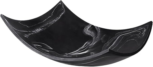 Creative Scents Black Marble Look Decorative Bowl, Coffee Table Decor for Living/Dining Room, Modern Black Catch-All Key Dish Decorations for Entryway, Black Decor - Fruit Bowl for Kitchen Counter