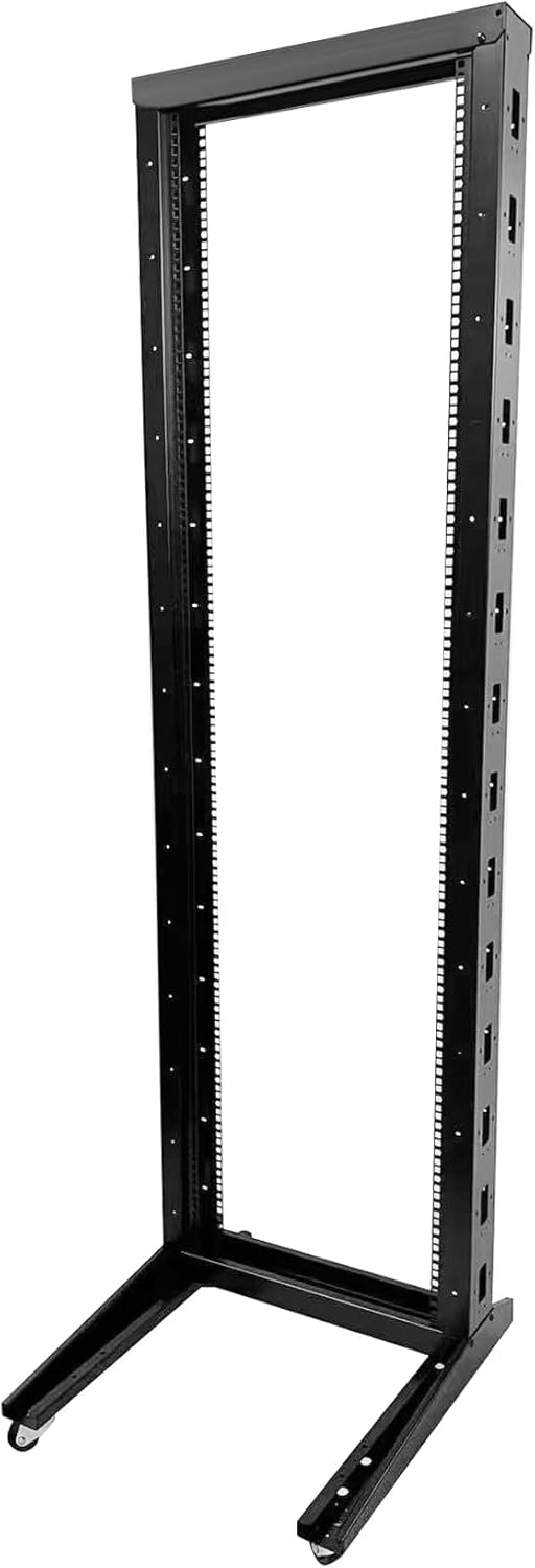 2 Post 42U Open Frame Server Rack 2-Post Server Rack Network Rack,with Movable casters，No Tray Included,for 19 Inch Equipment, Networking Data & IT Devices,1080lbs Weight Capacity(2P-DL-42U)