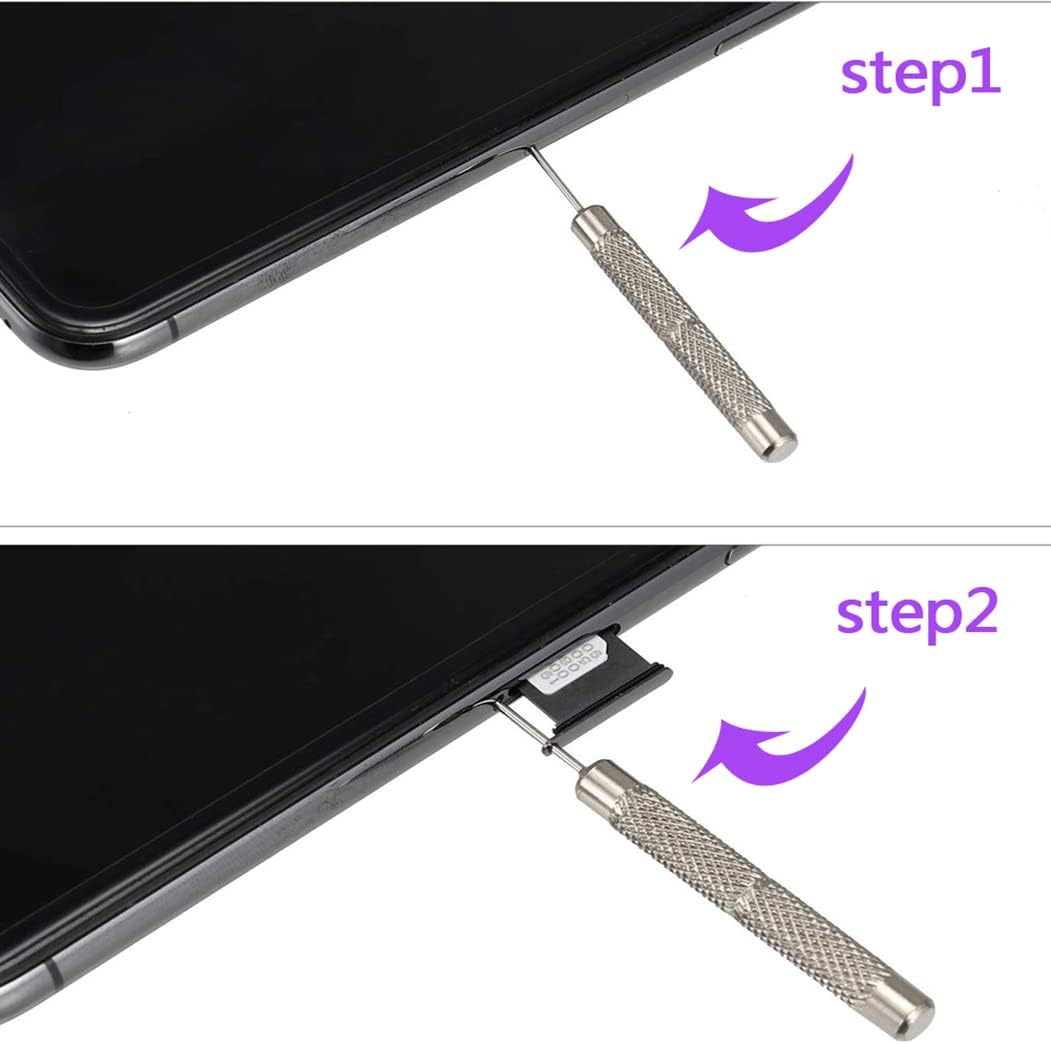6 Pack SIM Card Removal Tool,Sim Card Tray Opening Tool Eject Pins Needle Opener Ejector Compatible with All iPhone Apple iPad Samsung Galaxy Cell Phone Smartphone Watchchain Link Remover, Black,White