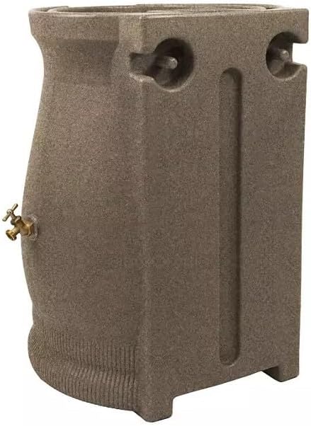 Rain Wizard Decorative Rain Barrel, 50 Gallon, with Brass Spigots (Sandstone)