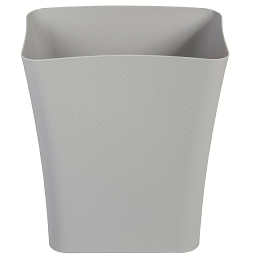 Clorox Textura Slim Trash Can - 3.1 Gallon Small Waste Basket for Narrow Spaces - Skinny Plastic Garbage Bin for Bathroom, Bedroom, or Office, Grey