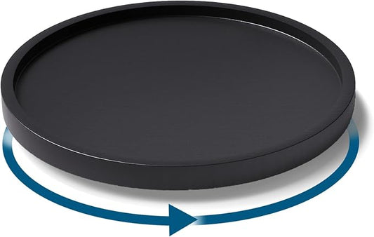 VERTORGAN Lazy Susan Organizer for Kitchen,Bamboo Turntable for Cabinet,Pantry,Vanity,Small（Black）