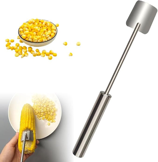 Corn Peeler for Corn on The Cob Stripper Tool, 2025 New Long Handle Stainless Steel Corn Stripper Tool, Quick Corn Kernel Remover Tools for Kitchen Use (1PC)