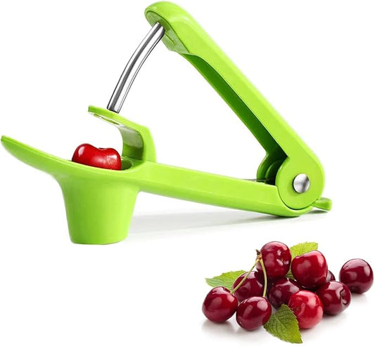 Cherry Pitter Tool, Cherry Pit Remover Tool, Cherry Picker, Fruit Core Remover Design for Make Delicious Cherries Dishes and Cocktail Cherries (Green)