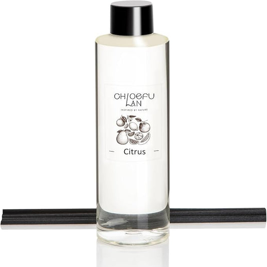 Citrus Scented Oil Diffuser Refill 6.76 fl oz Natural Essential Oil, Real Citrus! Holiday Home Fragrance for Bathroom Office Decor