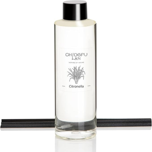 Citronella Essential Oil Diffuser Refill 6.76 fl oz Natural Oil - Best for SPA and Home, 0% Alcohol, Summer Camping Scented Oil for Patio, Garden, Balcony