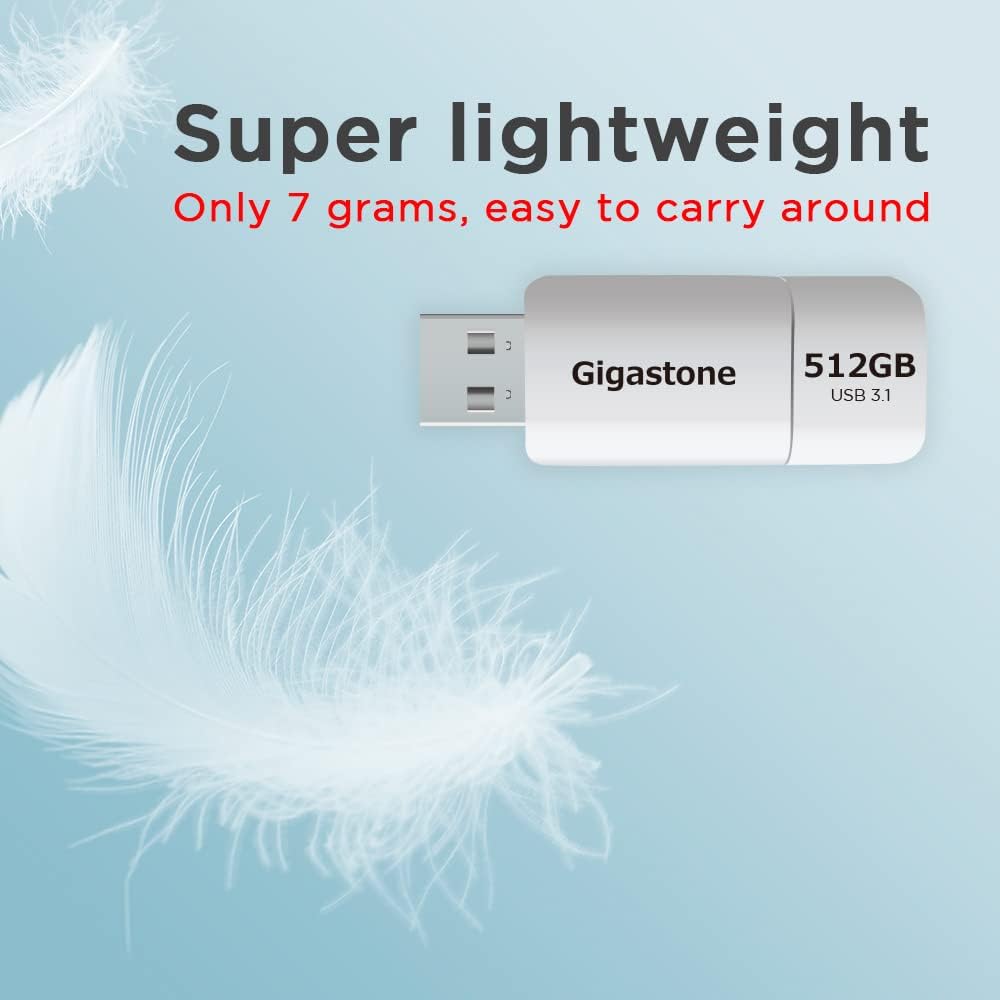 GIGASTONE 512GB Flash Drive (2 Pack) Z60 USB 3.2 Gen 1, 120MB/s Ultra Fast, Retractable Capless Slider Design, Data Storage, Backup for PC/Mac/TV/Car Audio, USB 2.0/3.0/3.1 Compatible