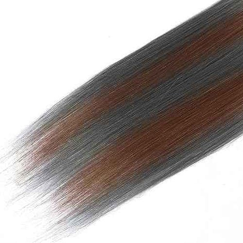 Giginger Bundles Human Hair P4/GREY 24 26 28 inch Straight Wave Human Hair Bundles Highlight Chocolate Grey Unprocessed Quick Weave Soft Sewn In Hair Extensions for Black Women